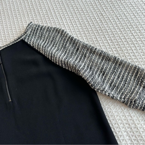 NWT LOFT black and gray raglan striped sleeves shift dress - Picture 8 of 8